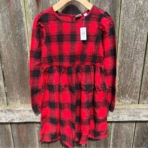 GAP Kids Red and Black Plaid Dress